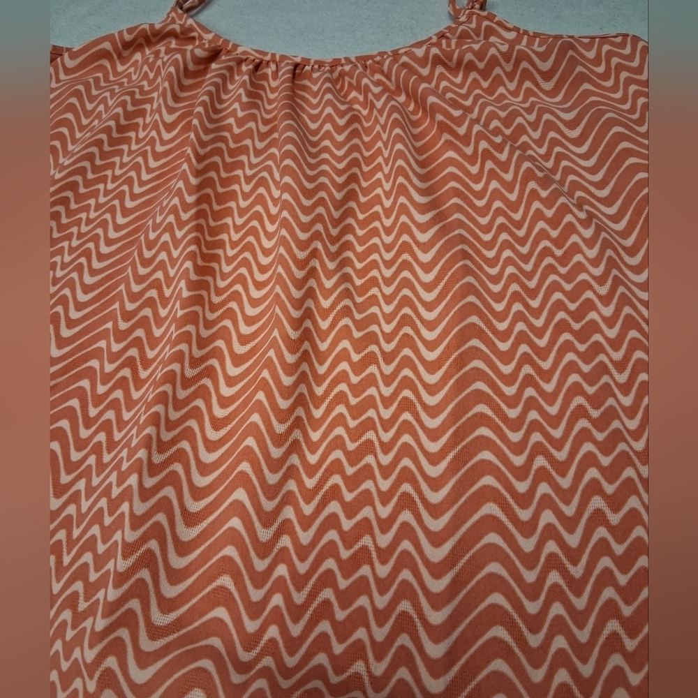 Farwest Women's Coral Chevron Camisole Tank Top - Picture 6 of 7